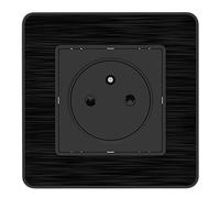 Zenitech - Enchufe 2P+T 16A (16 A), color negro cepillado