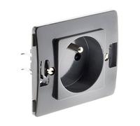 Zenitech Enchufe 2P+T 16A modular Negro Venus