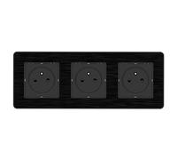 Zenitech - Enchufe 2P+T 3x16A - Easy Eject completo - metal negro cepillado Kouro