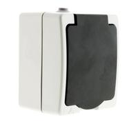 Zenitech - Enchufe acuático 16A 2P+T IP54 - blanco y negro