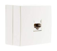 Zenitech - Enchufe de Teléfono RJ45 - ABS - Compatibilidad con Molduras Estándar, Fijación con Orificios Oblongos, Mecanismo Desmontable - Sin Tornillos Visibles, Norma CE - Blanco