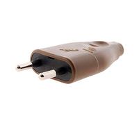 Zenitech - Conector Eléctrico Enchufe Macho 2P 6A - Diseño Elegante y Creativo - Material Duradero para Uso a Largo Plazo - Compatible con Conexión Doméstica - Marrón