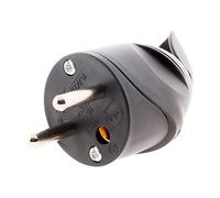 Zenitech - Enchufe Macho Acodado 2P+T 16A - PVC - Compatible con Enchufes Estándar, Diseño Clásico y Duradero - Accesorios para Conductos, Instalaciones Eléctricas Fiables - Tamaño Regular - Negro