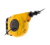 Zenitech - Enrollador de Cable Eléctrico de Pared Schuko - 11m Cable HO5VV-F 3G1,5mm², Giro 180°, Fijación Incluida, Potencia 2300W Desenrrollado, Recogida Automática