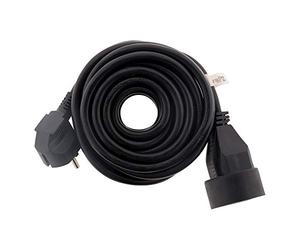 Zenitech - Extensor enchufe Francés Hembra a macho 16 A, HO5VV-F 3G1,5 mm², 5 m, Color Negro