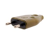 Zenitech - Ficha Eléctrica Macho 2P 6A - Compatible Con Enchufes Europeos - Ideal Para Proyectos de Bricolaje y Instalaciones Interiores - Oro - 9,07g