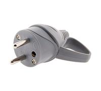Zenitech - Ficha Eléctrica Macho a Conectar 16A 2P+T con Anillo y Lengüeta - Ideal para Conexión Segura - Compatible Normas NF - Uso Doméstico - Gris