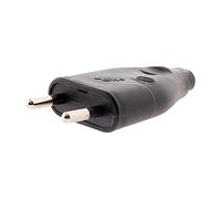 Zenitech - Ficha Macho 2P 6A - Toma Eléctrica Compatible con Dispositivos Estándar - Diseño Compacto para Uso Doméstico - Certificada NF para Seguridad - Negra - 3cm