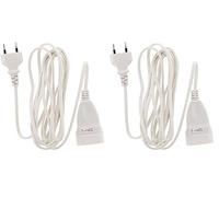 Zenitech HO3VVH2F - Alargador, 2 x 0,75 mm2, Toma de 6 A, 3 m, Blanco (Paquete de 2)