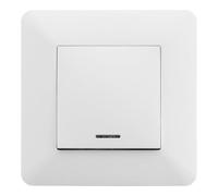 Zenitech - Interruptor Conmutador con Indicador 10A - Empotrado - Compatible con Cajas de Empotrar, Fácil Instalación, Paso de Cables Optimizado - Placa Cuadrada 86x86mm - Blanco