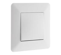 Zenitech - Interruptor Conmutador Empotrado 10A 2300W - Diseño Moderno, Frontal Ajustable - Compatible Caja de Empotrar - Soporte con Clip - Motor Compacto - Conforme a la Norma NF - Blanco - 86x86 mm