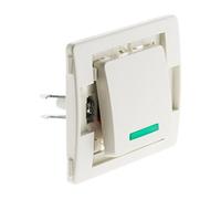 Zenitech - Interruptor De Dos Vías con Luz Indicadora 10A - Terminales Automáticos - Compatible con La Gama Venus - Certificado NF Y CE - Fácil De Instalar - Blanco
