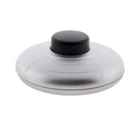 Zenitech - Interruptor de Pie Bicolor - Interruptor Redondo con Botón Pulsador - Compatible con Lámparas y Luminarias - Dimensiones 6 x 6 x 4 cm - Plata/Negro