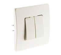 Zenitech - Doble Interruptor Automático - Instalación Compatible con Cajas Estándar - Fijación con Tornillos y Garras - Cableado Rápido - Blanco - 40m