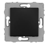 Zenitech - Interruptor empotrable 10A - para componer - metal negro cepillado - Gama Kouro