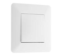 Zenitech - Interruptor Pulsador 10A - Blanco - Instalación Empotrada, Compatible con Cajas de Empotrar - Diseño Moderno, Frontal Ajustable para Superficies Irregulares - Placa 86x86mm