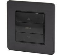 Zenitech - Interruptor simple para el control de persianas enrollables 10A - metal negro cepillado - Gama Kouro