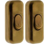 Zenitech - Interruptor Unipolar 2A para Luminaria - Oro - Compacto y Ligero 9,07 g - Instalación Fácil - Material Resistente - Ideal para Iluminación Interior (Paquete de 2)