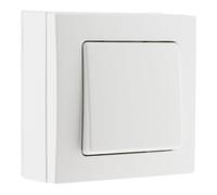 Zenitech - Interruptor Vaivén 10A de Superficie con Borne Automático Bel'Vue - Blanco - Aparato Eléctrico sin Tornillos a la Vista - Compatible con Molduras Estándar - Listo para Instalar