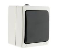Zenitech - Interruptor Vaivén 10A IP54 Aquae - Negro - Interruptor Impermeable para Uso Exterior - Conexión Rápida con Borne Automático - Ideal para Jardines y Terrazas - Control en Dos Puntos