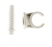 Zenitech - Juego de 10 Clips Con Anclajes Ø16mm - Accesorios de Fijación Para Cables - Instalación Fácil Con Perforación de 8mm - Resistentes al Desgaste - Gris - Ø16mm