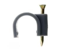 Zenitech - Juego de 20 Ganchos de Fijación Ø12mm - Clavos Especiales para Hormigón - Compatibles con Cables de TV y Conductos Eléctricos - Normas CE para Seguridad - Gris