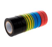 Zenitech - Juego de 9 Cintas Adhesivas Aislantes Eléctricas 15mm x 10m - PVC Grosor 0,15mm - Ideal para Trabajos Eléctricos en Casa - Negro, Azul, Verde, Amarillo, Rojo - 10m