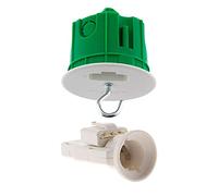 Zenitech - Kit DCL Punto Central para Paredes Sólidas - Diámetro 67 mm con Enchufe y Portalámparas E27 - Gancho Incluido para Instalación de Iluminación de Pared - Verde