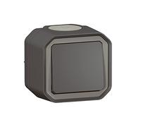 Legrand - Pulsador simple impermeable Plexo 10A se entrega completo para montaje en aparente antracita