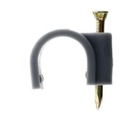 Zenitech - Lote de 20 Ganchos de Fijación Ø12 mm - Gris - Clavos Especiales para Hormigón - Compatibles con Cables de TV y Fundas Eléctricas - Fijación Segura - Ideal para Múltiples Instalaciones