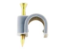 Zenitech - Lote de 20 Ganchos de Fijación Ø9 mm - Gris - Para Cables de TV y Tubos Eléctricos - Fijación Segura con Clavos Especiales para Hormigón - Ideal para Múltiples Instalaciones