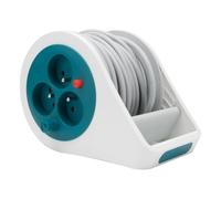Zenitech - Mini enrollador de diseño de 3 Tomas 2P+T - 7 m Azul