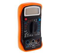 Zenitech - Multímetro Digital 300V CAT III - Compacto y Resistente con Soporte Plegable - Incluye Puntas de Prueba y Pilas AAA - Certificado CE - Negro, Naranja