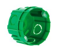 Zenitech - Pack de 10 Cajas de Albañilería Ø60 mm P.40 mm - Verde - Para Equipos con Tornillos y Garras - Alta Resistencia al Fuego Hasta 850° - Para Sellar en Muros de Bloques o Ladrillos