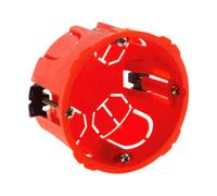 Zenitech - Pack de 10 Cajas de Empotrar para Pladur Ø65 mm P40 mm - Rojo - Para Aparatos con Tornillos o Garras - Alta Resistencia al Fuego Hasta 850° - Fácil Atornillado en Paredes de Yeso