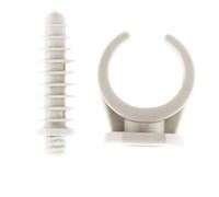 Zenitech - Pack de 10 Clips con Tacos Ø20 mm - Sujeción Estable de Cables - Perforación 8 mm, Resistente al Desgaste - Disponible en Ø16, Ø20, Ø25 mm - Instalaciones Duraderas - Gris