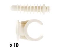 Zenitech - Pack de 10 Clips de Cable con Anclajes Ø16mm - Instalación Fácil con Perforación de 8 mm - Sostenimiento Estable y Duradero - Ideal para Gestión de Cables - Blanco