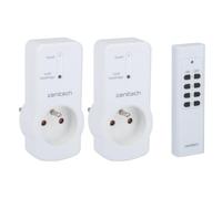 Zenitech Pack de 2 enchufes 10A 2P+T con mando a distancia Blanco