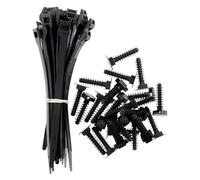 Zenitech - Paquete de 25 Abrazaderas con Bases - Negro - 9 x 180mm - Fijación Fiable para Organización de Cables - Instalación Fácil y Duradera - Negro - 180mm