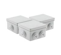 Zenitech - Pack de 5 Cajas de Derivación Cuadradas Estancas - 80 x 80 x 46 mm - Entradas de Cables Sin Corte - Tapa con Cuerda de Sujeción - IP55 - Blanco