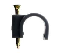 Zenitech - Pack de 50 Sujetadores Plásticos para Cable Eléctrico Ø20mm con Clavo Especial para Hormigón - Certificado CE - para Fijar Cables Eléctricos - Gris