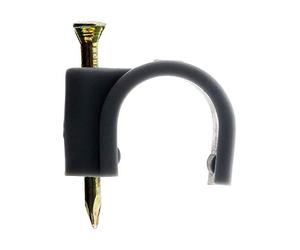 Zenitech - Pack de 50 Abrazaderas Plásticas Ø20 mm - Gris - Con Clavo Especial para Hormigón - Certificado CE - Ideal para Fijar Cables Eléctricos - Gancho Duradero y Fácil de Instalar