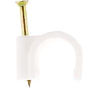 Zenitech - Paquete de 50 Ganchos de Fijación Ø20mm - Equipados con un Clavo Especial para Hormigón - Ideal para Cables de 20mm - Uso Interior en Casa, Oficina, Taller - Blanco