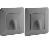 Zenitech - Placa de Salida de Cable 16A - Diseño Moderno, Acabado Mate - Gama Artezo - Conexión Discreta, Placa Enclavable Ajustes Precisos - Instalación Rápida - Titanium (Paquete de 2)