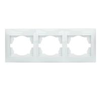 Zenitech - Placa empotrada horizontal triple Zyna - Blanco