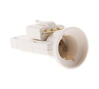 Zenitech - Portalámparas E27 con Enchufe DCL - Conexión por Terminales de Tornillo para Cables Conductores 0,5mm² a 1mm² - Potencia Máx 60W a 250V - 2 Polos + Tierra - Blanco