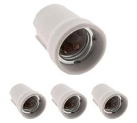 Zenitech - Portalámparas E27 de Porcelana a Rosca - Blanco - Tensión Máx 250V - Intensidad Máx 4A - Sin Anillo - Para Iluminación Interior - Compatible con Soportes Estándar - Resistencia al Calor