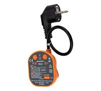 Zenitech - Probador de Tomas y Diferenciales CATIII - Verificación del Cableado 250V - Indicador de Ausencia P/N/T - Detección de Inversiones P/T y P/N - Naranja