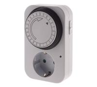 Zenitech - Programador Mecánico Diario con Protección Infantil y Interruptor - Impermeable IP44 para Interior y Exterior - Conmutación de 15 Min - Blanco