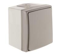 Zenitech - Pulsador Impermeable IP55 - Gris - OROK - Instalación Rápida con Bornes Automáticos - Para Uso Interior y Exterior - Resistente al Agua y al Polvo